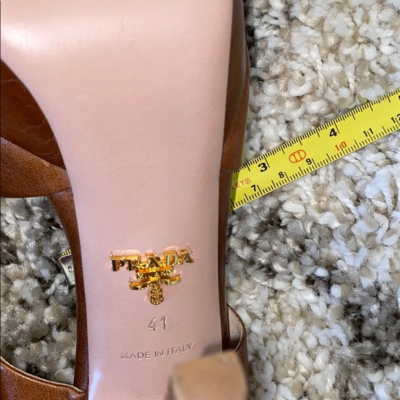 Prada Platform Tan Criss Cross Slingbacks! Mint! - Picture 7 of 9